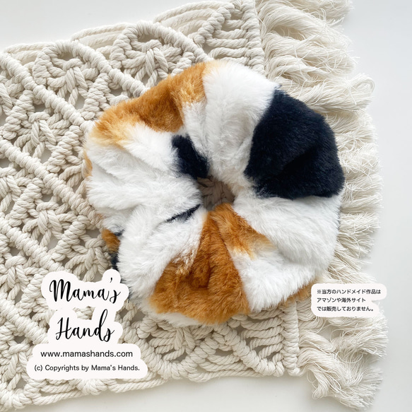 已售出17件⭐️《三花貓的溫暖》人人都愛這些可愛蓬鬆的貓咪髮圈和髮繩 第4張的照片