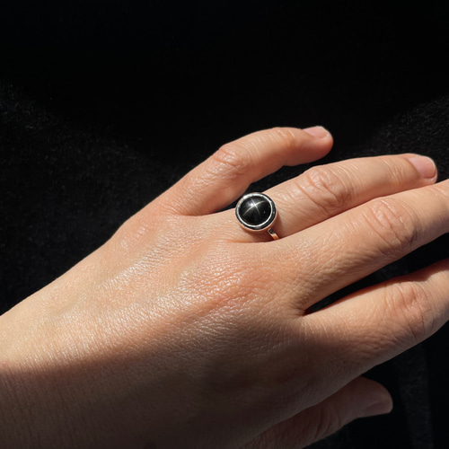 ブラックスター☆シルバーリング　 15号〜16号 ブラックスターリング/925シルバーアクセサリー