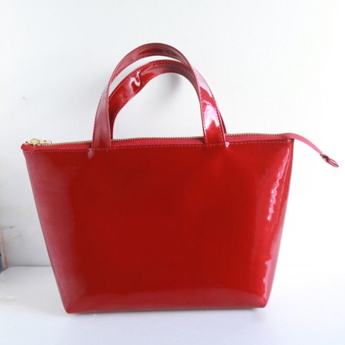 エナメル トートバッグ S レッド トートバッグ ハイレット 通販