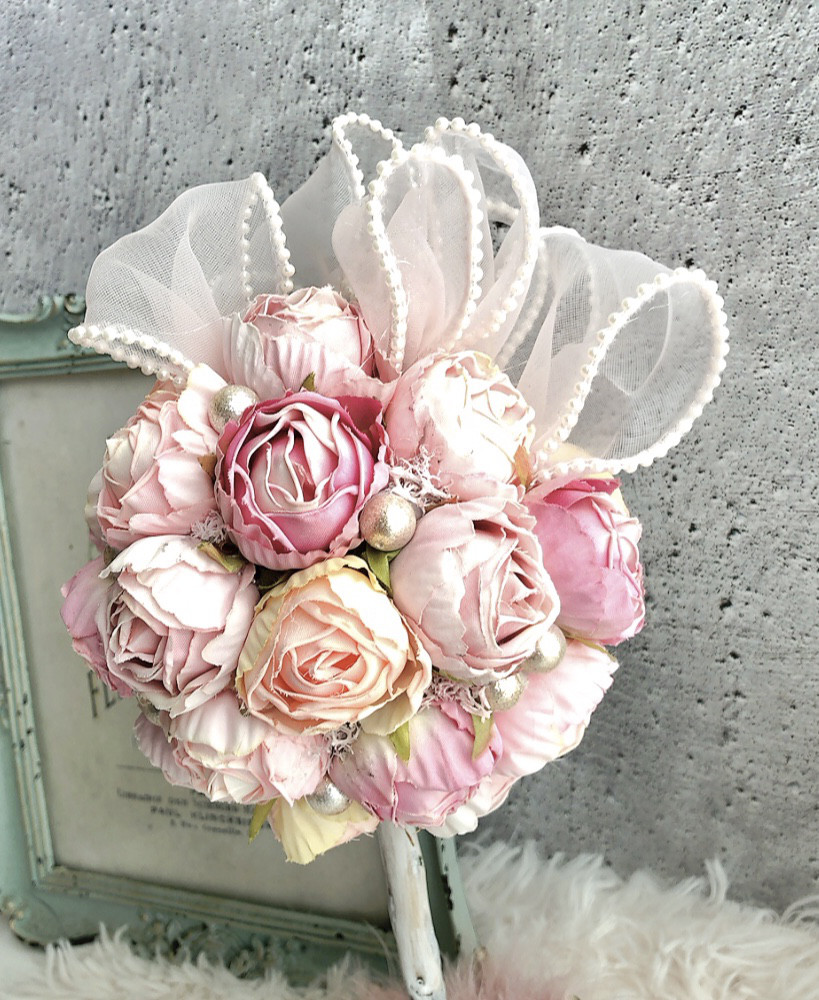 アンティーク、ロココ調/コロコロローズが可愛い/プリンセスローズトピアリー/公触媒加工/1点物