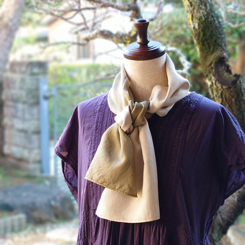 藍染 草木染め スカーフ 綿100％ 手織り ショール ストール 男女兼用