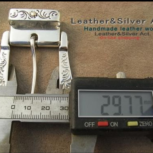 ハンドメイド シルバー925バックルシルバーベルト手彫り