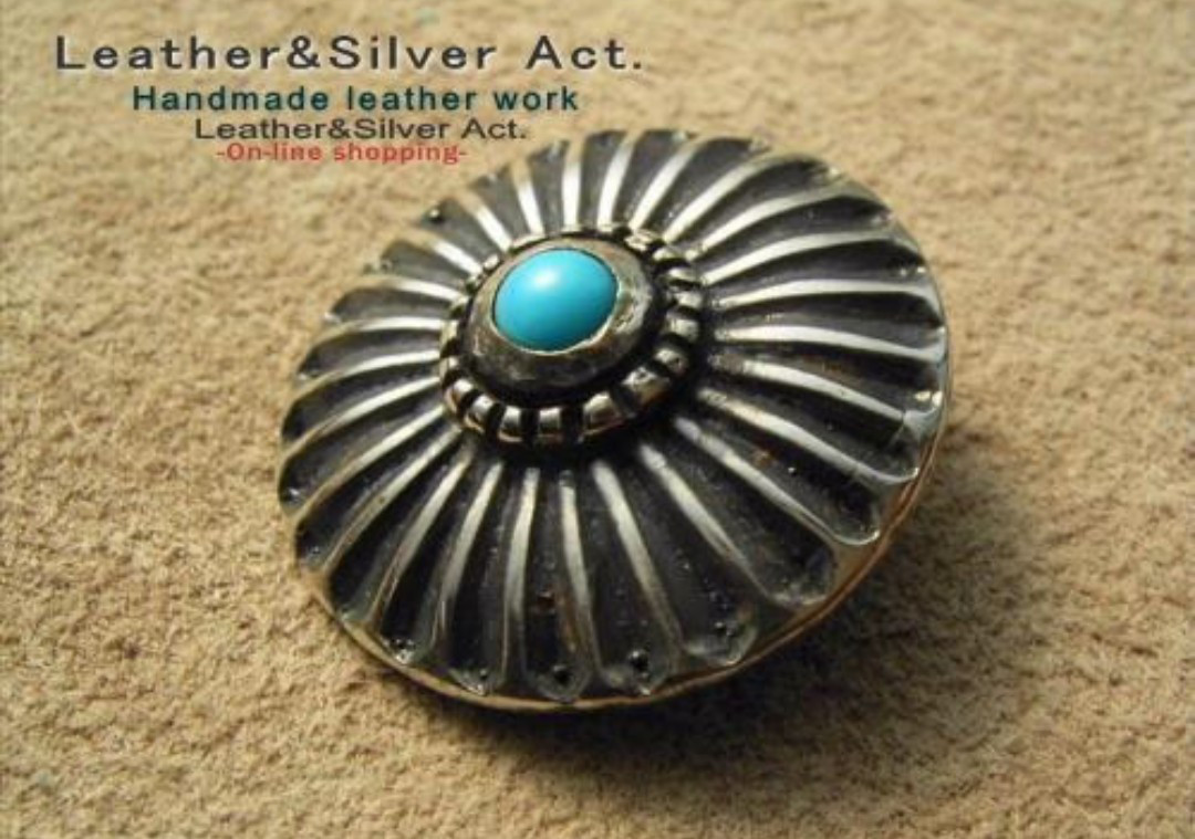 シルバーコンチョ　レザークラフト　インディアンジェリー　ウォレットハンドメイドコンチョ　シルバー925 レザークラフトに