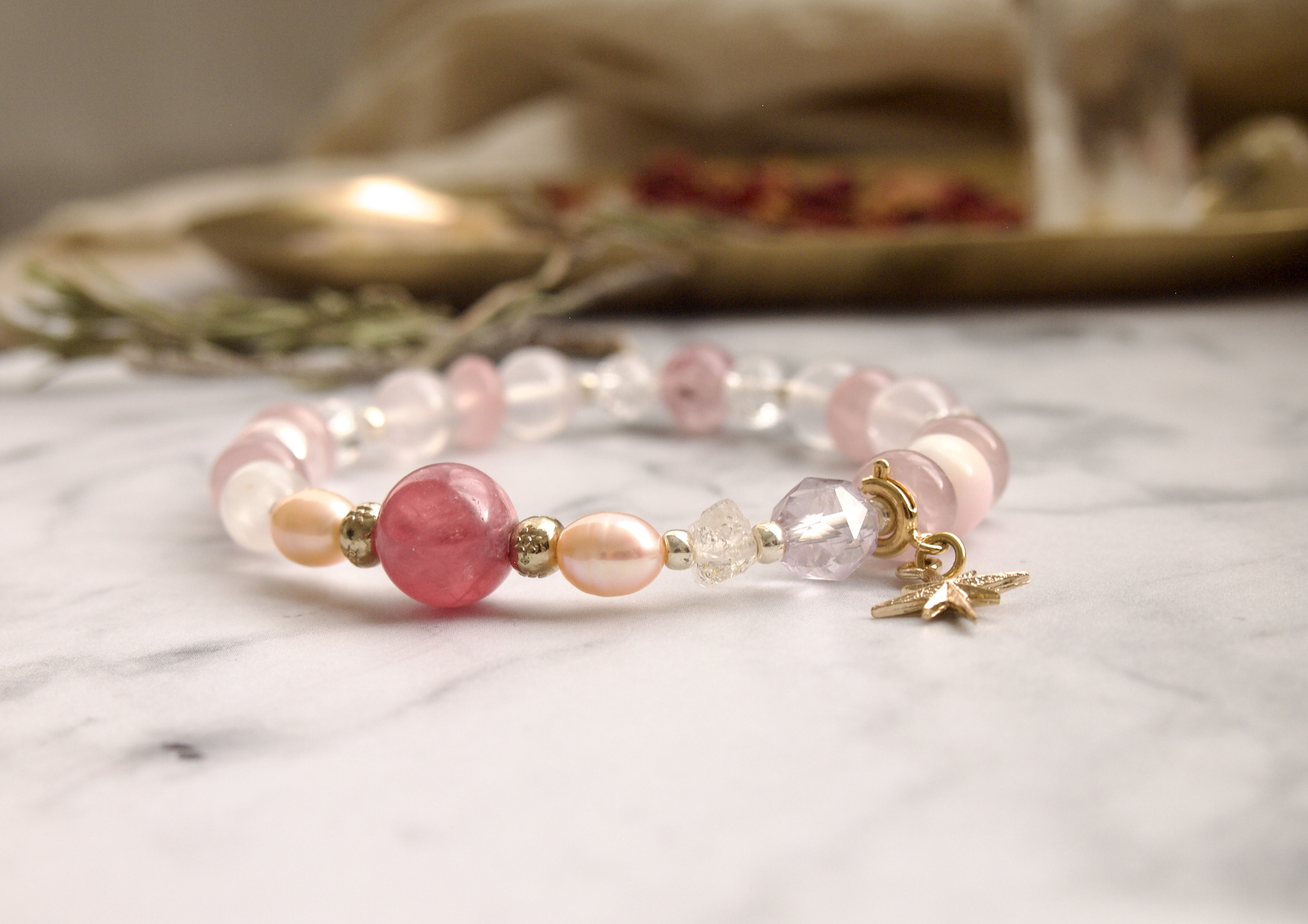 天然石ブレスレット〜warm heart〜