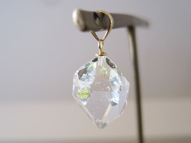 K18★オイルインクォーツの原石 ペンダントトップ★チャーム  Pakistan／yellow oil