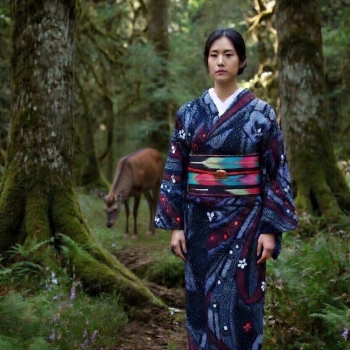 ◇現代 有松鳴海絞 浴衣◇【濃紺紫赤緑他】高級感漂う熨斗柄に桔梗など 