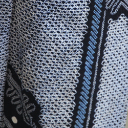 ◆アウトレット◆現代 有松鳴海絞　浴衣◇【濃紺他】縦縞とオリエンタルな琵琶の調べが耽美　スモールサイズ裄66ｃｍ　木綿 6枚目の画像