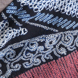 ◆アウトレット◆現代 有松鳴海絞　浴衣◇【濃紺他】縦縞とオリエンタルな琵琶の調べが耽美　スモールサイズ裄66ｃｍ　木綿 14枚目の画像