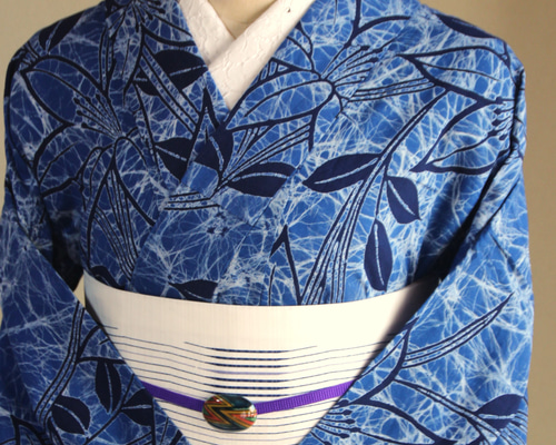 未使用品　綿　コーマ　本染　浴衣 着物　夏物　現代　165　トールサイズ　青 未使用品 綿 コーマ 本染 浴衣 着物 夏物 現代 165 トールサイズ 青