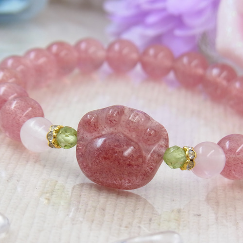 ♡ぷくぷく♡肉球♡ピンクエピドート♡アフリカン ストロベリー