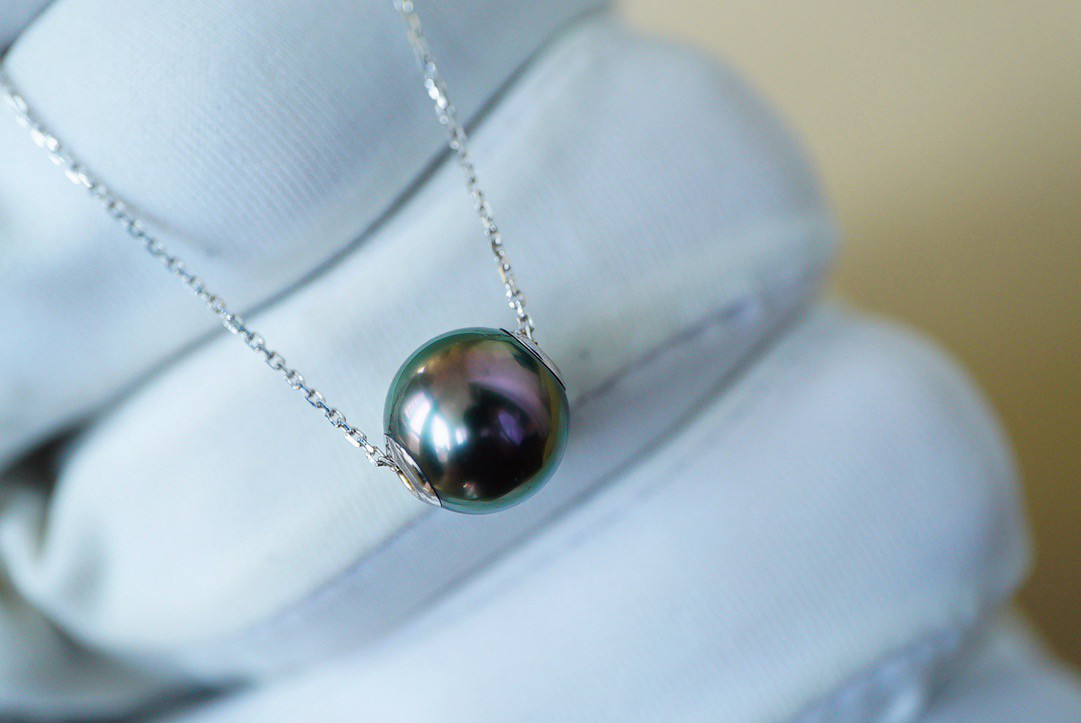 「円満」K18 天然タヒチ真珠　健康・無垢・長寿・富・純潔・円満・完成　ネックレス