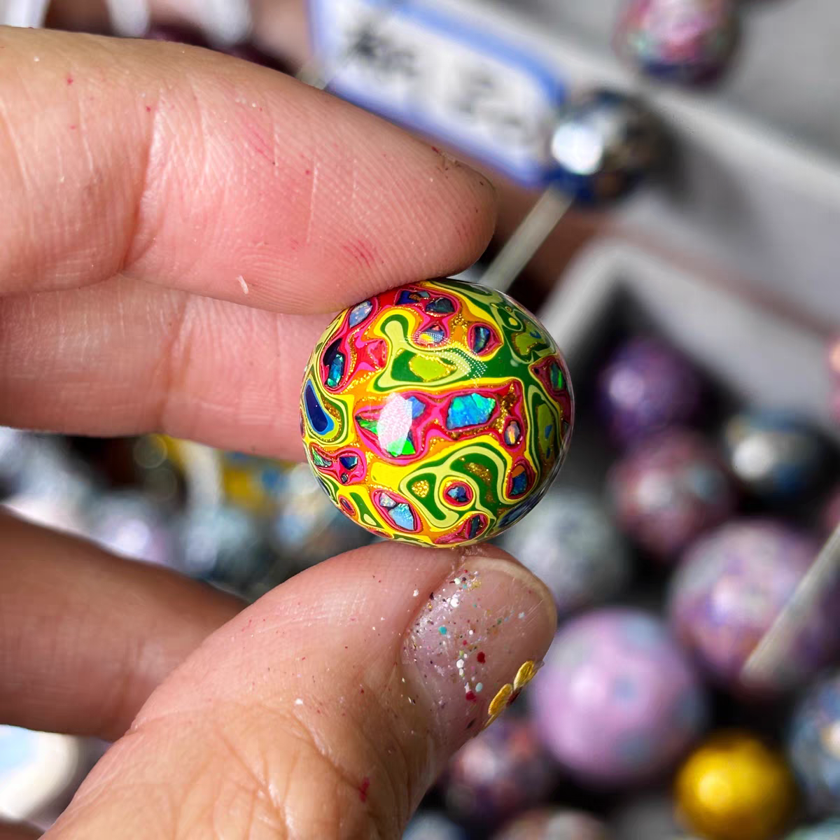 ハンドメイド ブレスレット バングル 漆器 漆塗り リストバンド 古代の技術 紫檀 螺鈿 オパール 誕生日 周年記念日