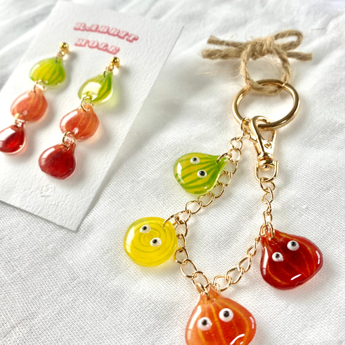 淡路島玉ねぎのピアス/イヤリング＊水彩画＊暖色系 イヤリング