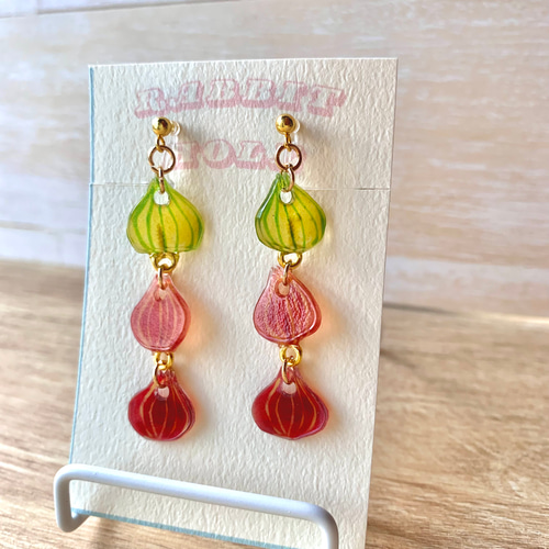 淡路島玉ねぎのピアス/イヤリング＊水彩画＊暖色系 イヤリング