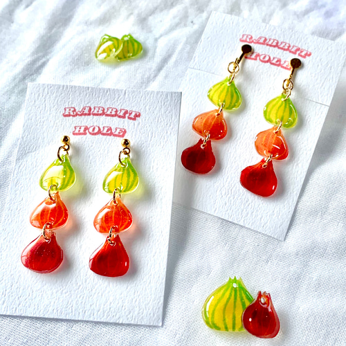 淡路島玉ねぎのピアス/イヤリング＊水彩画＊暖色系 イヤリング