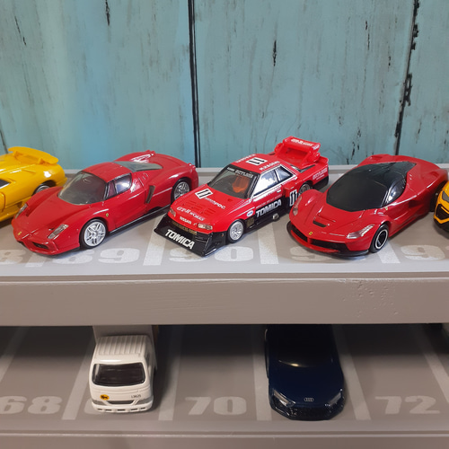 最新版自作7段トミカプラレール収納棚ヘリポート付き おもちゃ