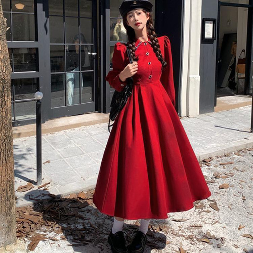 大きいサイズ有】レディース ロング ワンピース 春 秋冬 新品 長袖