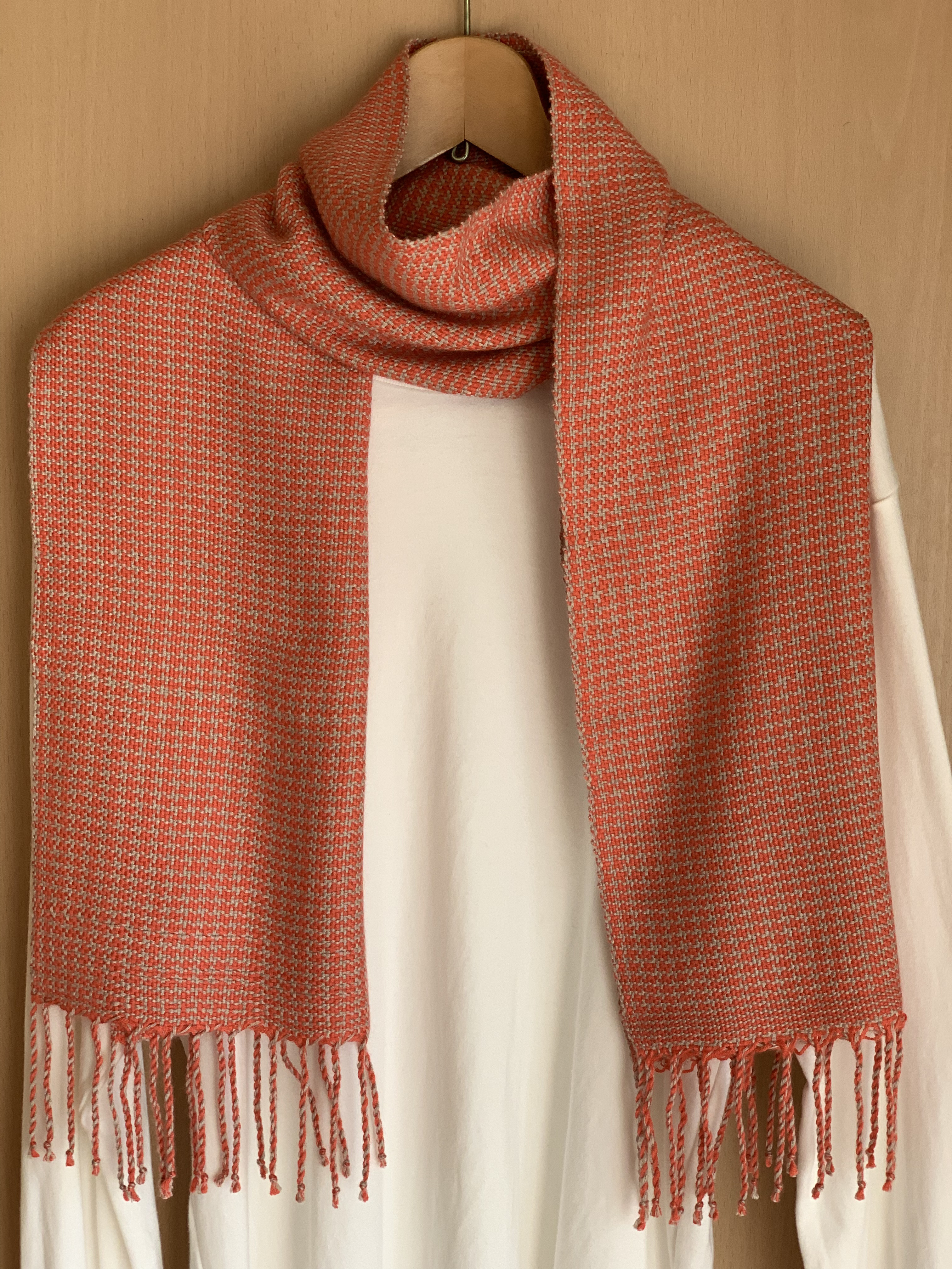 手織りストール　シルクカシミヤ　✴︎コーラル・トープ✴︎