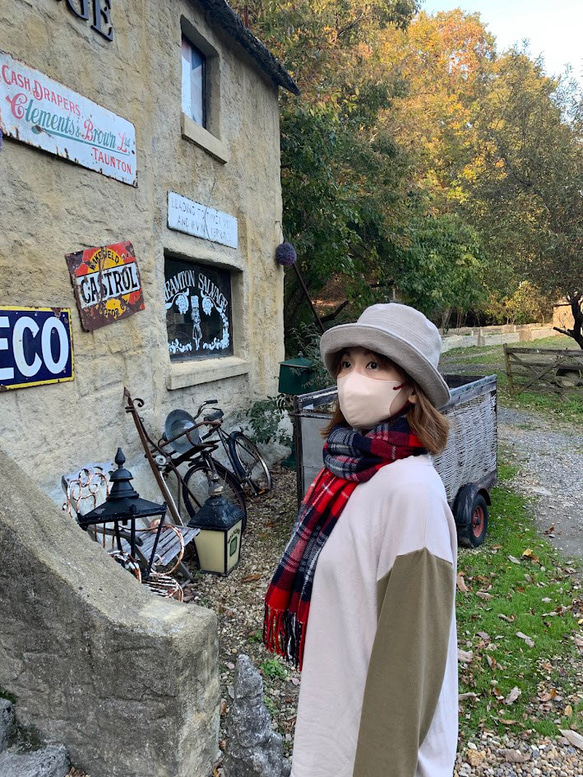 秋冬向けブリムハット（綾織リネンウール　ベージュ） 6枚目の画像