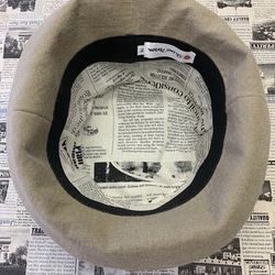 秋冬向けブリムハット（綾織リネンウール　ベージュ） 2枚目の画像