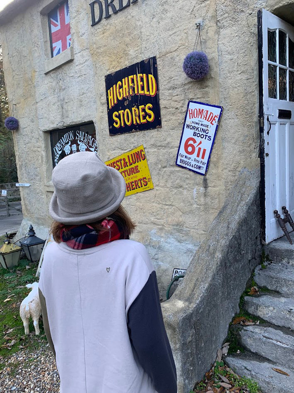 秋冬向けブリムハット（綾織リネンウール　ベージュ） 7枚目の画像