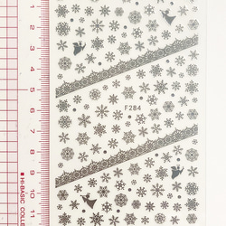 ネイル シール 2D 雪の結晶 レース 金 銀 2カラーセット (S116) 2枚目の画像