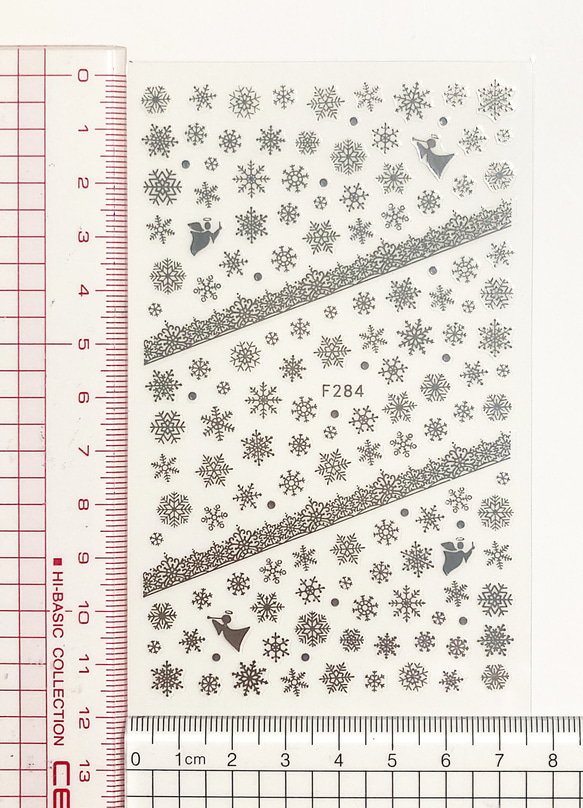 ネイル シール 2D 雪の結晶 レース 金 銀 2カラーセット (S116) 2枚目の画像