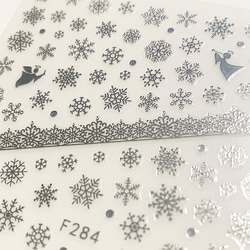 ネイル シール 2D 雪の結晶 レース 金 銀 2カラーセット (S116) 3枚目の画像