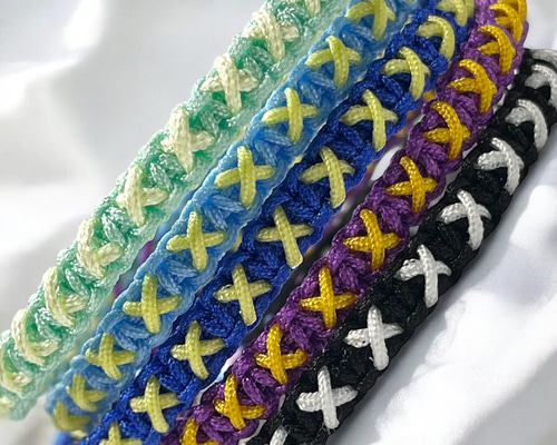 ミサンガ コントラストカラー① ブレスレット 5色 ブレスレット 紗空