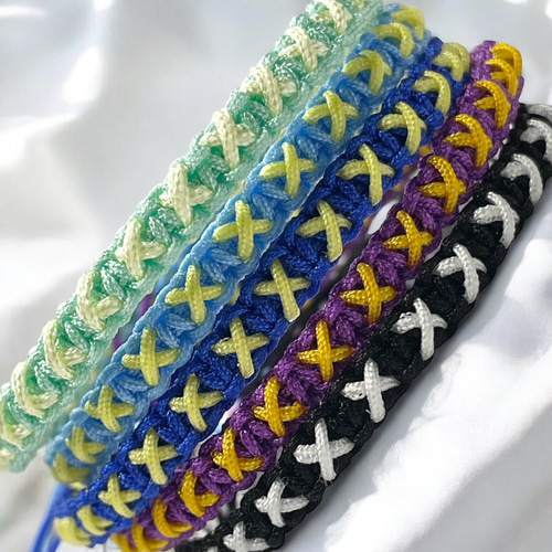 ミサンガ コントラストカラー① ブレスレット 5色 ブレスレット 紗空