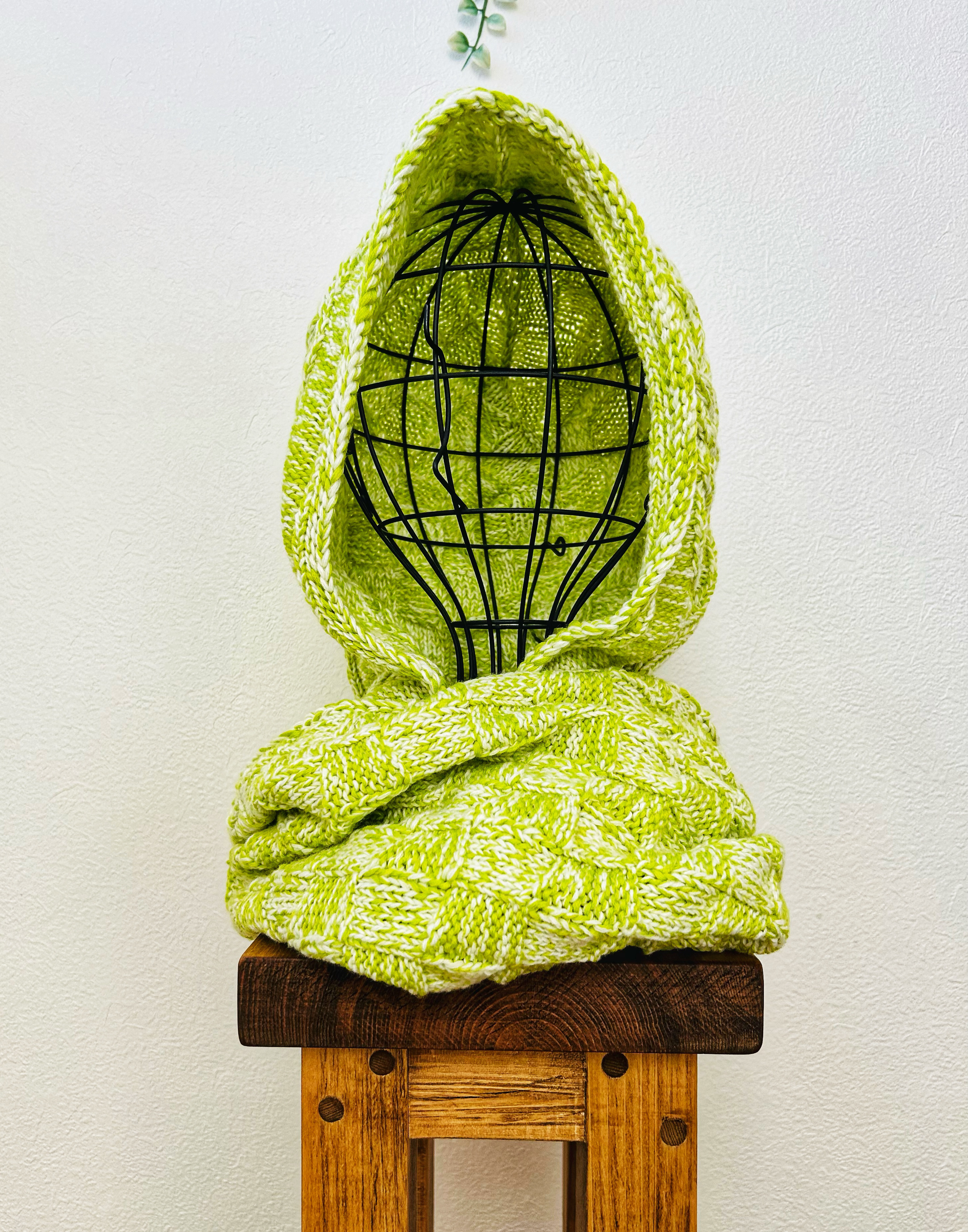 バラクラバ　フード付きスヌード　《黄緑》