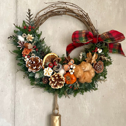 森の中のクリスマスハーフリース リース Atelier sol daisy 通販