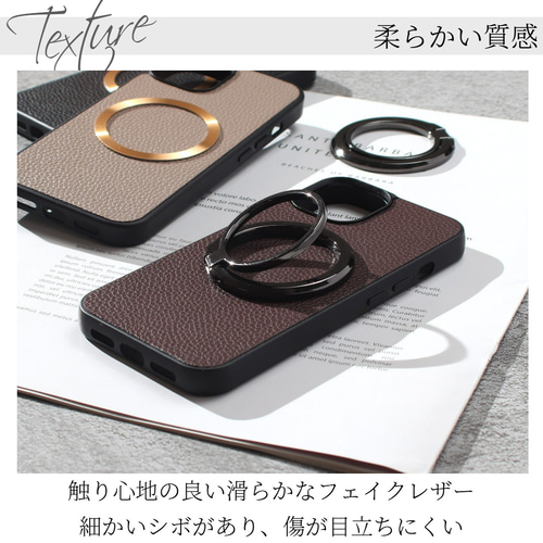 iphoneケ ース リング マグセーフ レザー チェーン べっ甲 楽天市場】iphoneXs ケース リング付き magsafe マグセーフ