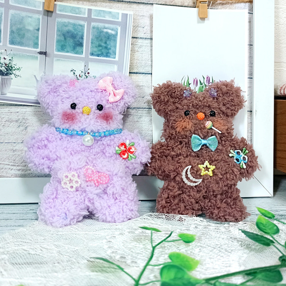 モールドール くまさん カップル キーリング付き 仲良し2点セット♡ 2枚目の画像