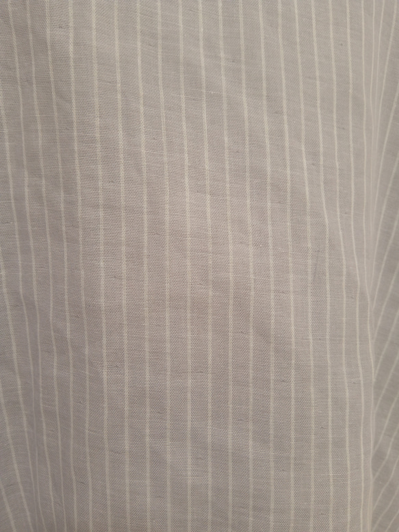 Ｗガーゼ ハイネックブラウスストライプグレー×白 9枚目の画像