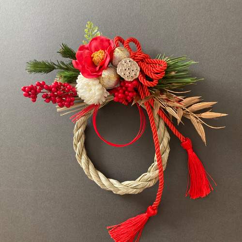 お正月2025】椿のしめ縄飾り しめ縄・しめ飾り greco 通販 18555149