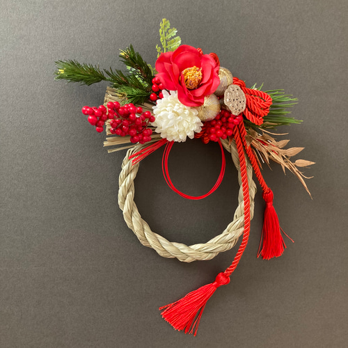 お正月2025】椿のしめ縄飾り しめ縄・しめ飾り greco 通販 18555149