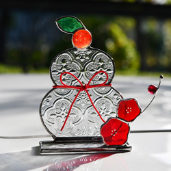 ステンドグラス クリアな可愛い 鏡餅 その他インテリア雑貨 もえくる