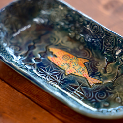 サカナノプレートS　Fish Dish!!  紺　つやつや 4枚目の画像