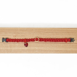 猫の首輪　トリミングブレード　ツイストサテン赤 2枚目の画像