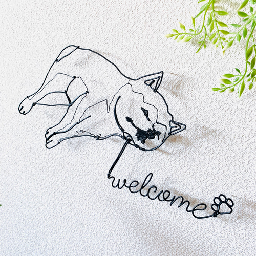 ワイヤークラフト アート 豆柴 柴犬 蝶 犬 壁掛け インテリア No1264 ワイヤークラフト アート 豆柴 柴犬 蝶 犬 壁掛け インテリア No1264