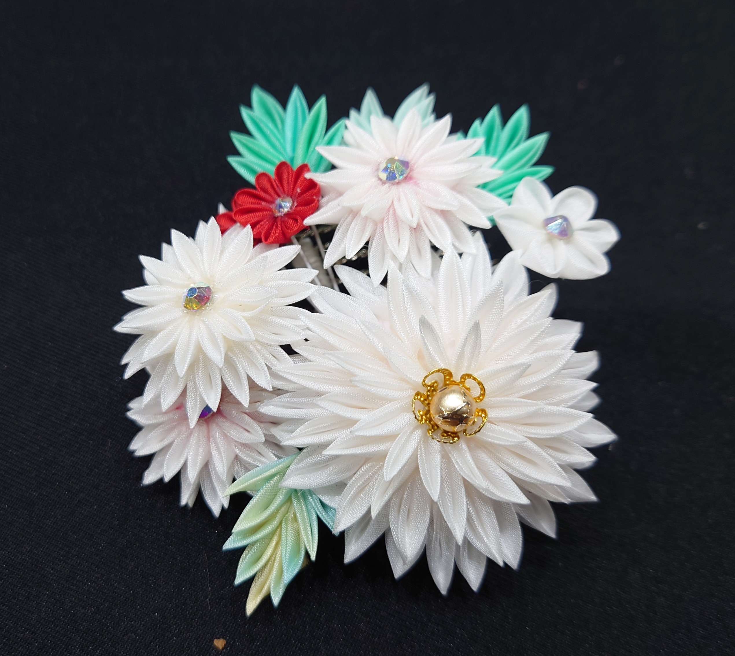 つまみ細工　ヘアコーム⑥