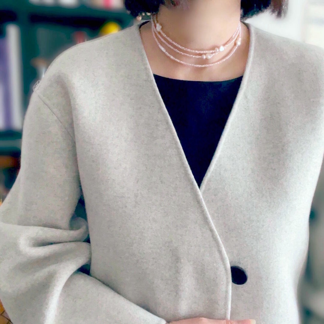 3wayにも4wayにも楽しめる、超ロングパールのネックレス（K14gf)114cm