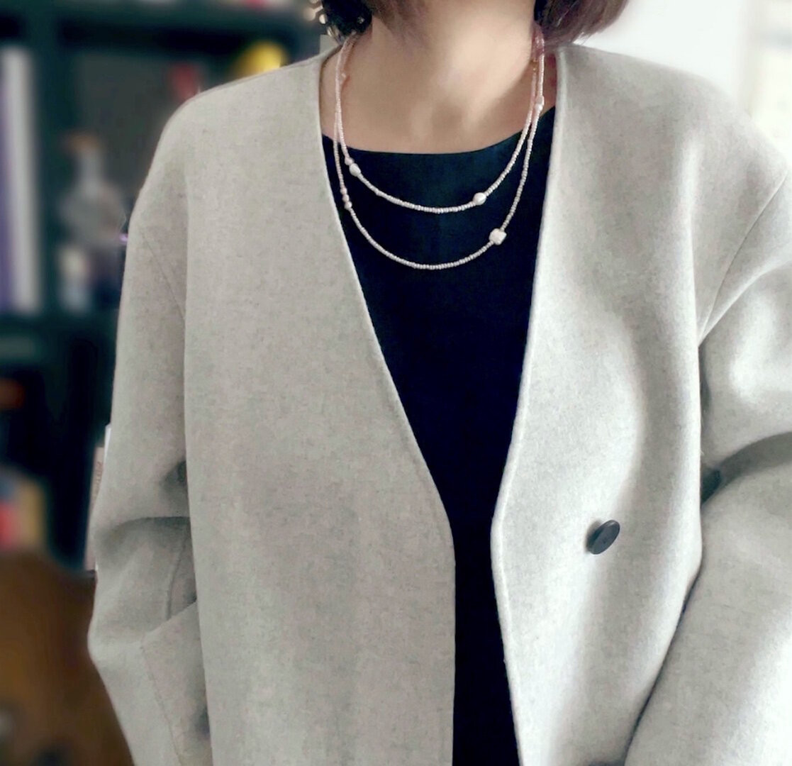 3wayにも4wayにも楽しめる、超ロングパールのネックレス（K14gf)114cm