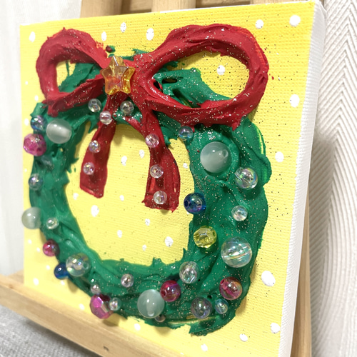 クリスマスリース クリスマス アートパネル アクリルアート キャンバス