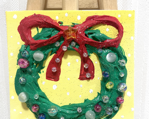 Christmas wreath 絵画原画 アクリル画テクスチャーアート Christmas wreath 絵画原画 アクリル画テクスチャーアート