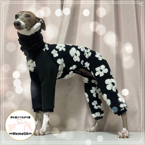 チェック柄のロンパース　イタグレ服　犬服　ハンドメイド イタグレ用犬服】冬といえば千鳥格子！上品な千鳥格子ロンパース(o^^o