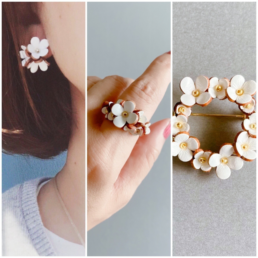 【数量限定特別価格】ピアス/イヤリング&リング&ブローチ3点セット