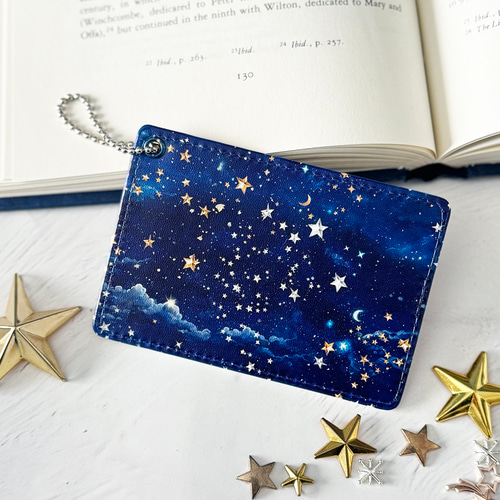 リールストラップ付き パスケース（小） DREAM NIGHT柄 / 定期