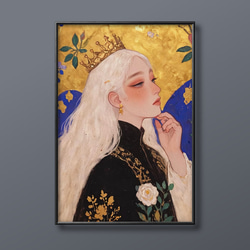 キュート　美少女　絵画　額付き キュート 美少女 絵画 額付き